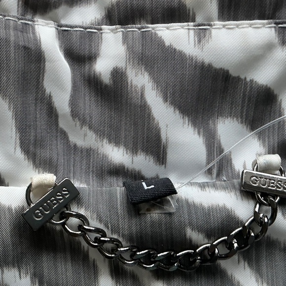 Guess Gray Zebra Print Trench Rain Coat Jacket Large - no belt - Picture 9 of 15